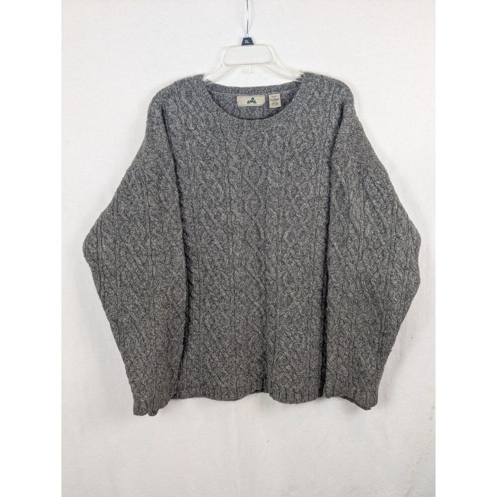 Vintage Eastern Mountain Sports (EMS) Lambswool Cable Knit Sweater Men's Size XL